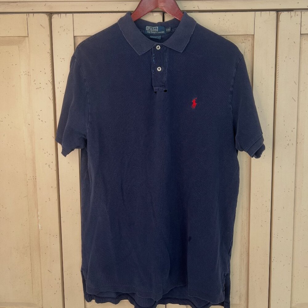 Polo Ralph Lauren Distressed Navy Polo Shirt, Limited Edition, XL